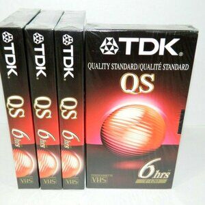 TDK QS T-120 Blank VHS Video Cassette Tapes 6 Hours Lot of 4 NEW SEALED